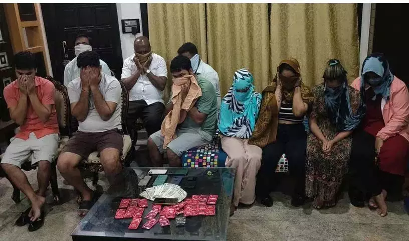 बंजारा हिल्स में वेश्यालय का भंडाफोड़, सात गिरफ्तार