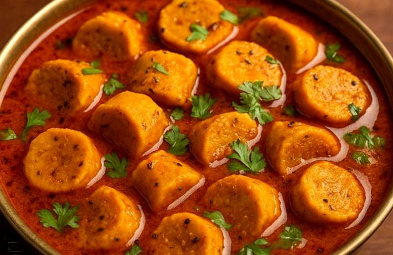घर पर बनाएं राजस्थानी स्टाइल बेसन के गट्टे – आसान रेसिपी