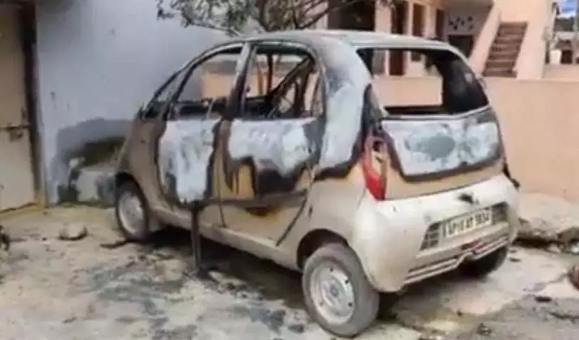 जीडीमेटला में नशे में धुत व्यक्ति ने तोड़फोड़ की, वाहन में आग लगा दी
