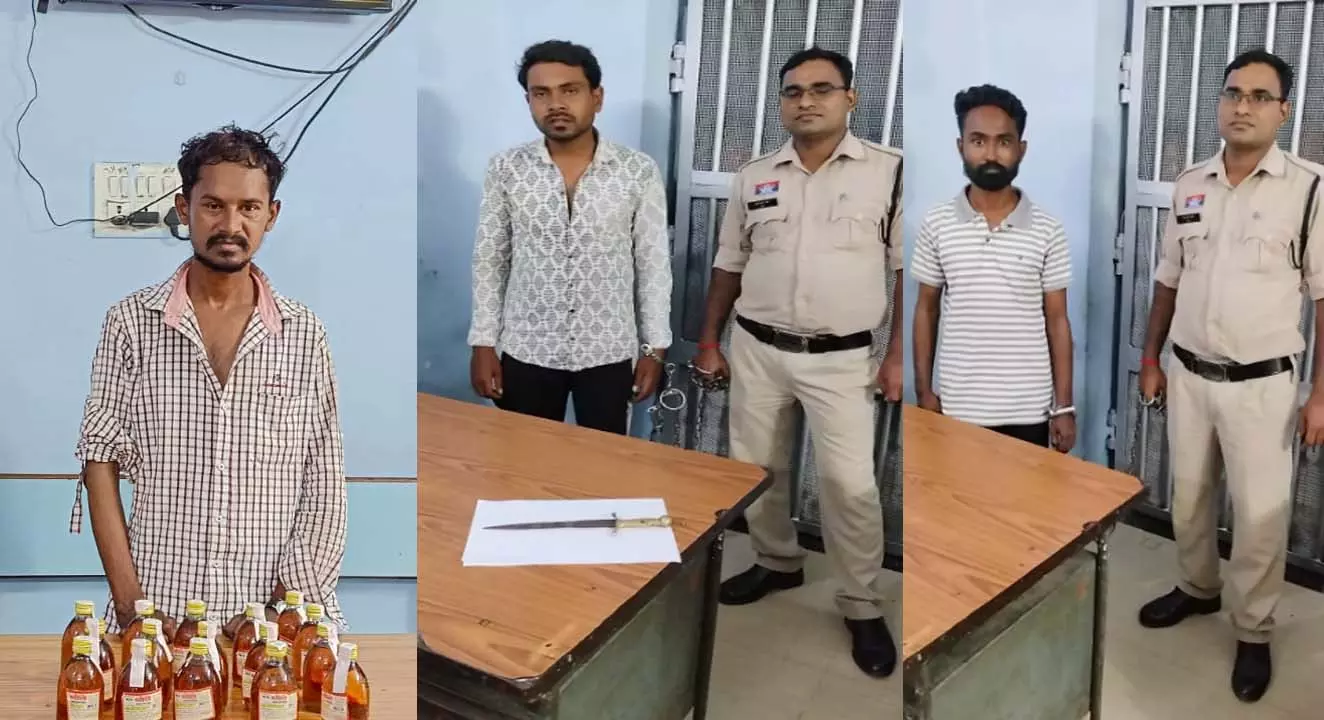 पुलिस ने नशे के सौदागर और चाकूबाजों पर कसा शिकंजा, तीन आरोपी गिरफ्तार