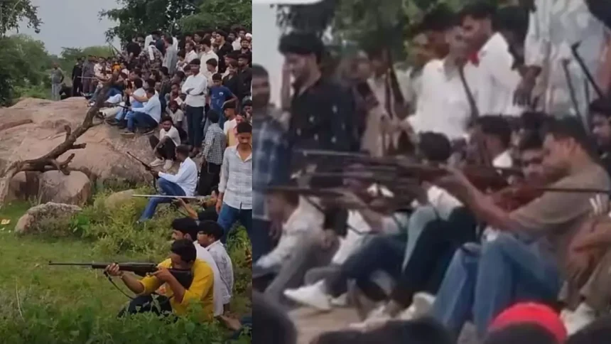 Gwalior: फायरिंग प्रतियोगिता, तालाब के मटके पर चलाईं गोलियां | Gwalior: फायरिंग प्रतियोगिता, तालाब के मटके पर चलाईं गोलियां,Gwalior: Firing competition, bullets fired at the pot in the pond